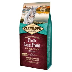 Carni Love Fresh Carp & Trout Adult Cat sausas maistas sterilizuotoms katėms