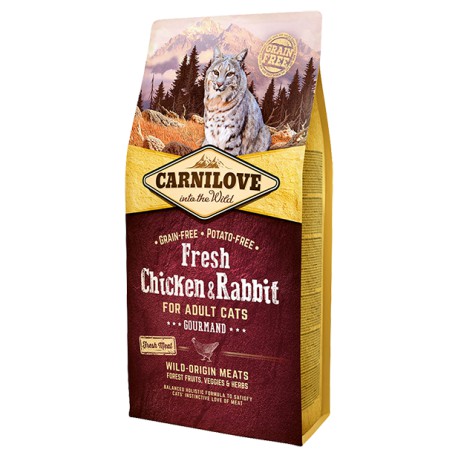 Carni Love Fresh Chicken & Rabbit Adult Cat sausas maistas katėms