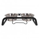 Stovas su dubenėliais šunims Rosewood Pet Bone Shaped Iron Double Diner