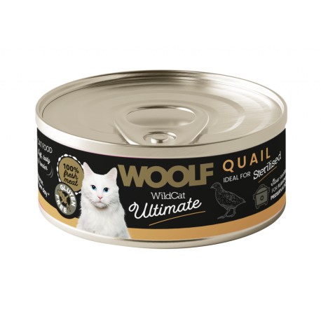 WOOLF WILDCAT ULTIMATE QUAIL PATE KONSERVAI KATĖMS SU PUTPELIENA