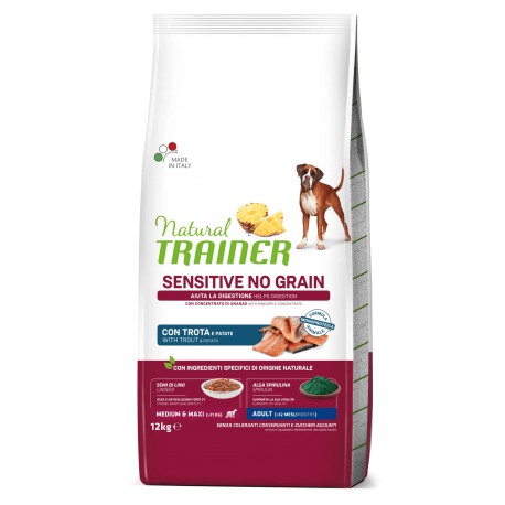 Natural Trainer Sensitive No Grain Adult M/M Trout maistas šunims