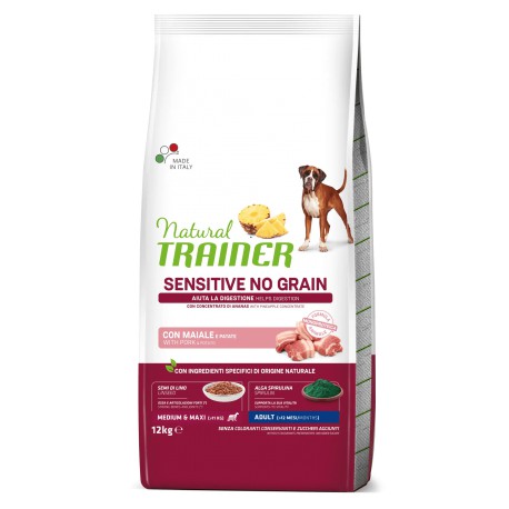 Natural Trainer Sensitive No Grain Adult M/M Pork maistas šunims